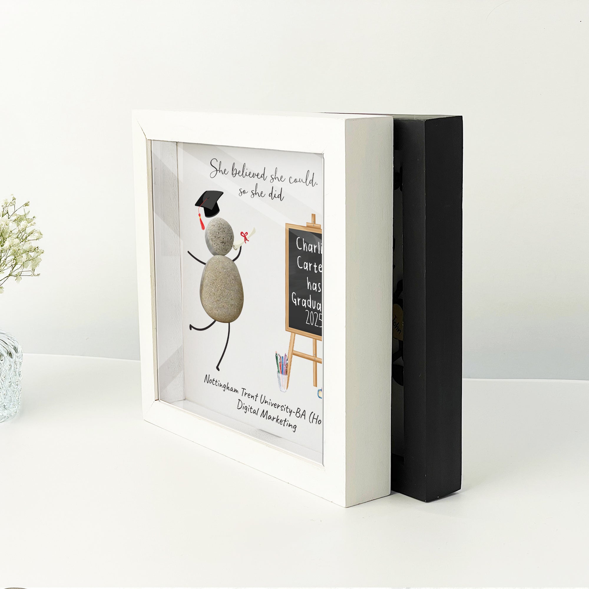 Personalized Graduation Pebble Picture frame,Framed Pebble Art Graduation Gift,Class 2026,Graduation Gifts For Him Her,Congratulations