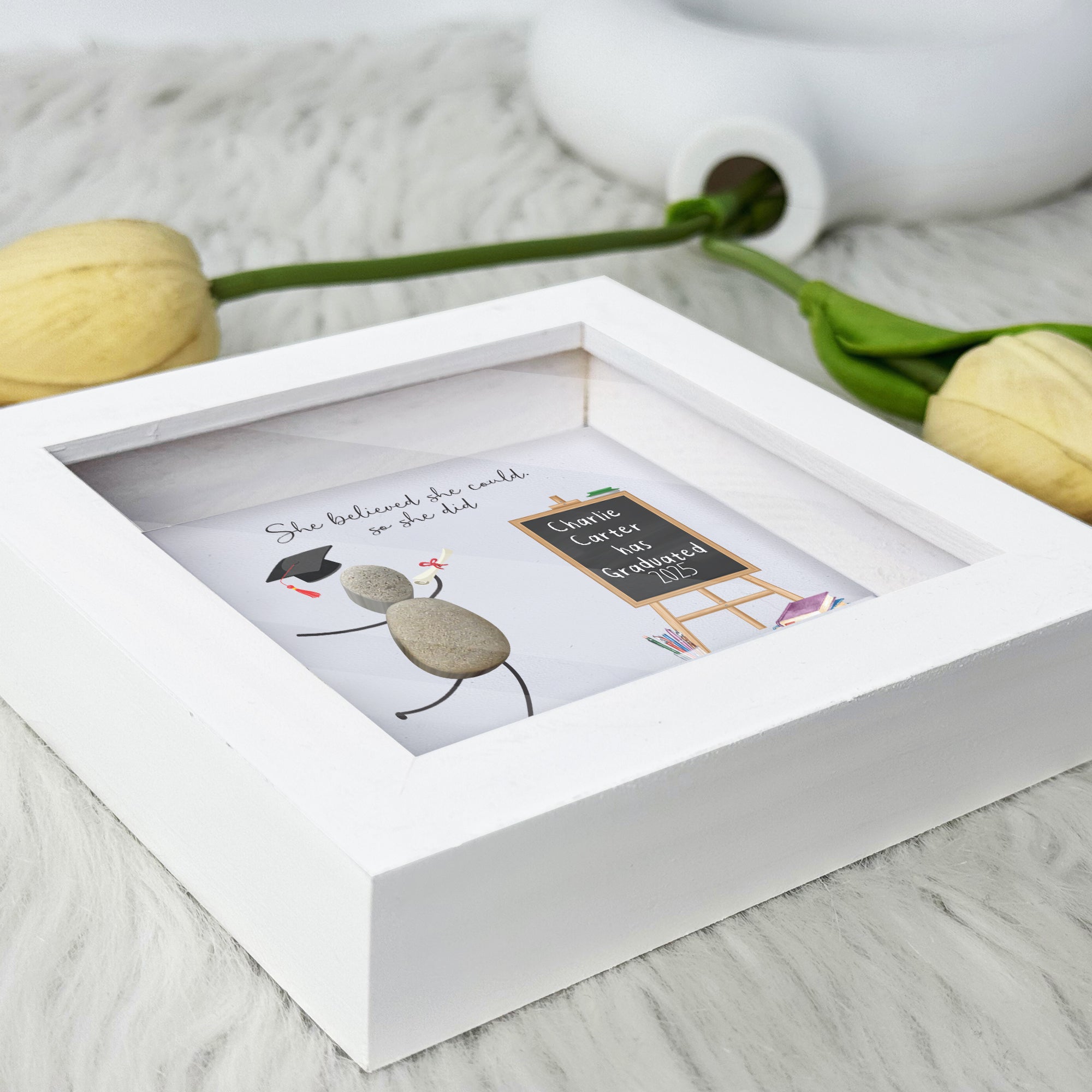 Personalized Graduation Pebble Picture frame,Framed Pebble Art Graduation Gift,Class 2026,Graduation Gifts For Him Her,Congratulations