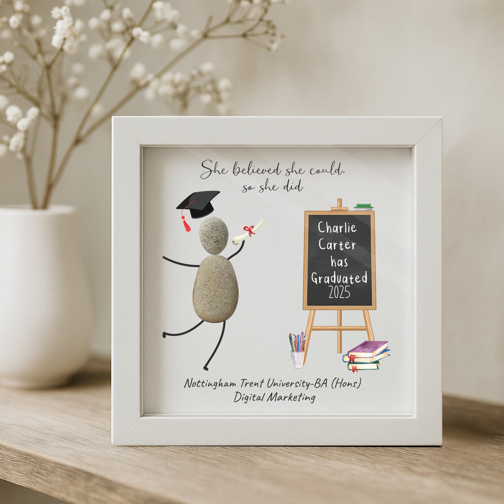 Personalized Graduation Pebble Picture frame,Framed Pebble Art Graduation Gift,Class 2026,Graduation Gifts For Him Her,Congratulations