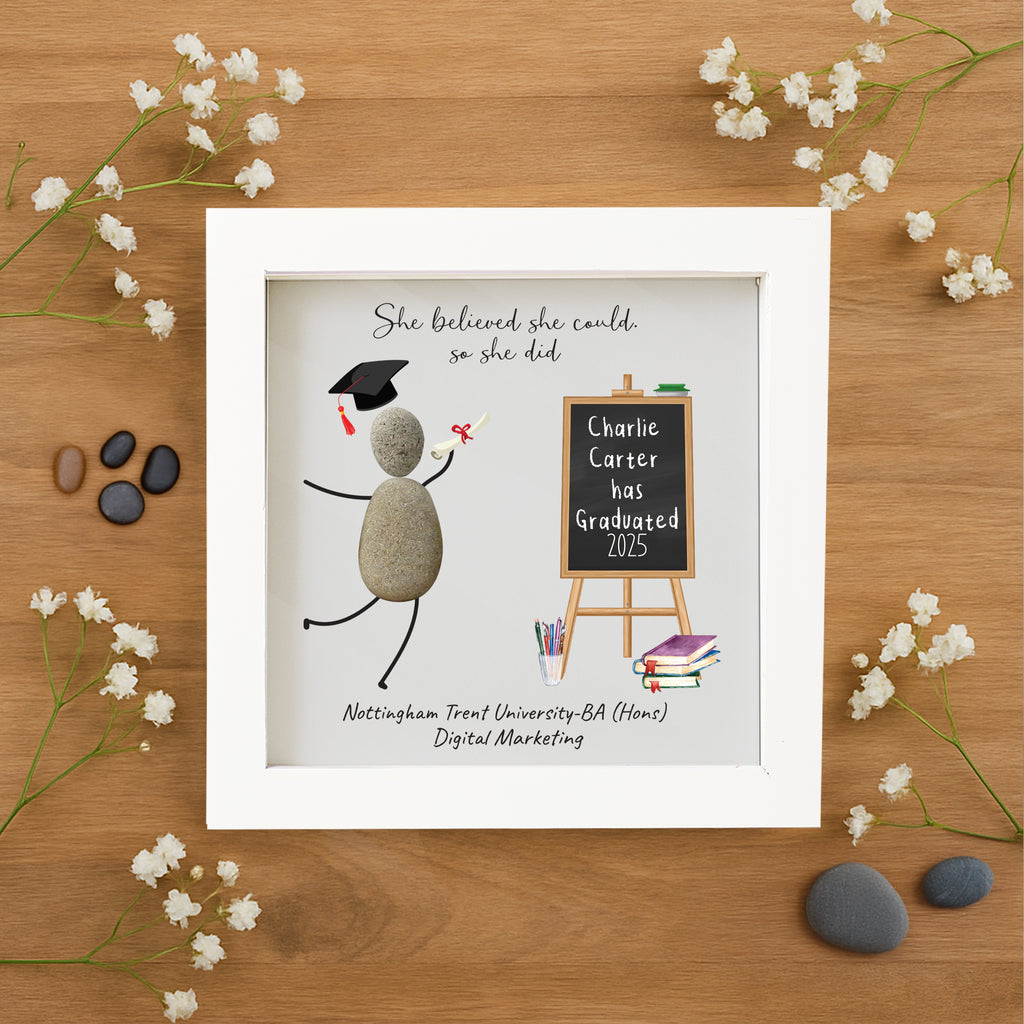 Personalized Graduation Pebble Picture frame,Framed Pebble Art Graduation Gift,Class 2026,Graduation Gifts For Him Her,Congratulations